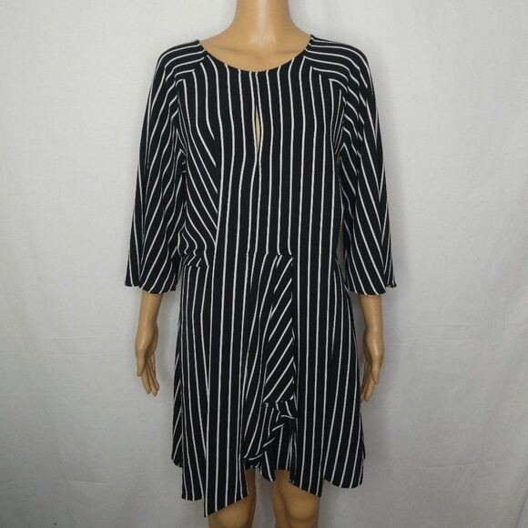Gypsies & Moondust Striped Mini Ties Dress 3/4 Slv - Picture 1 of 11
